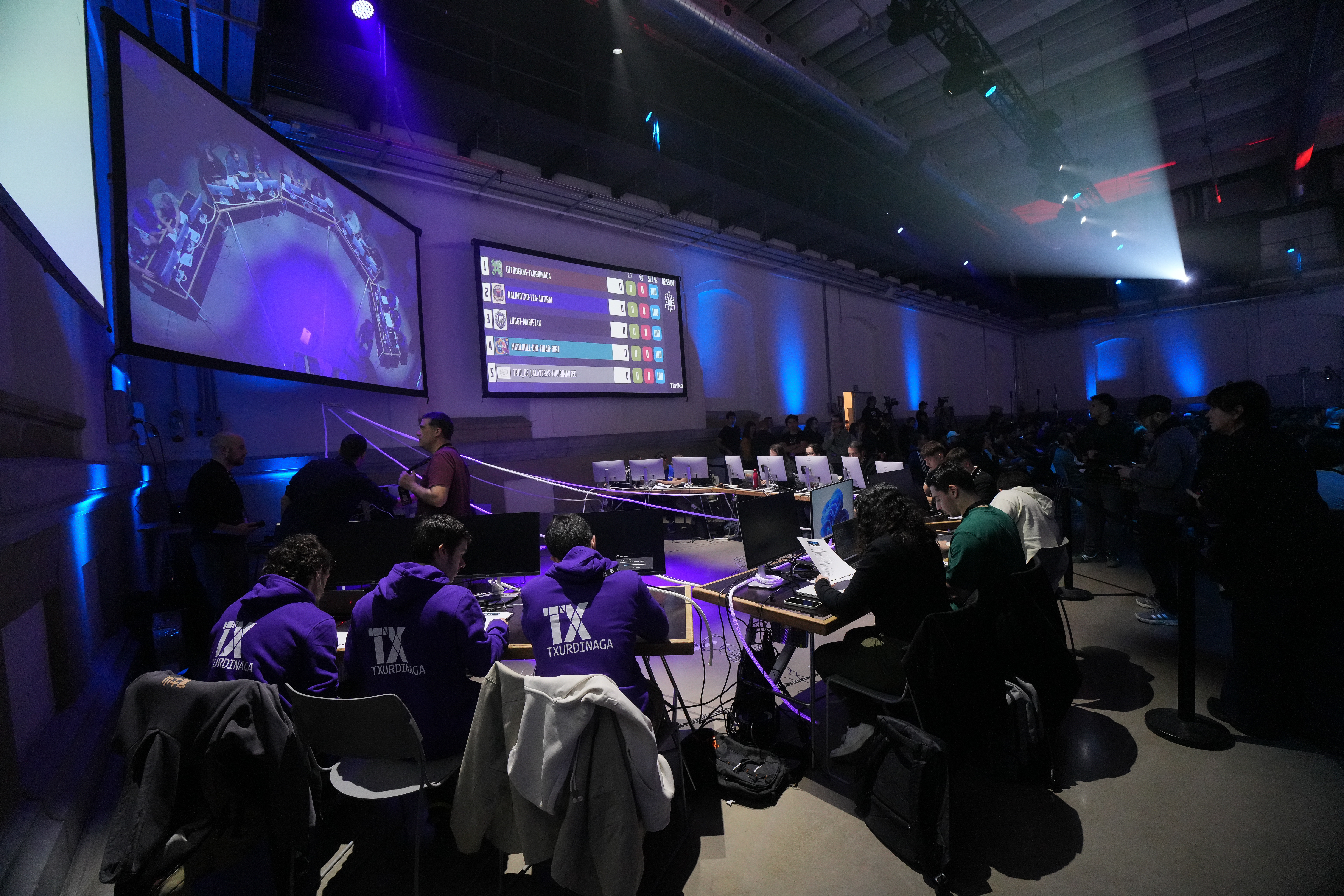 Imagen de la zona donde los 5 equipos finalistas realizaban el CTF.