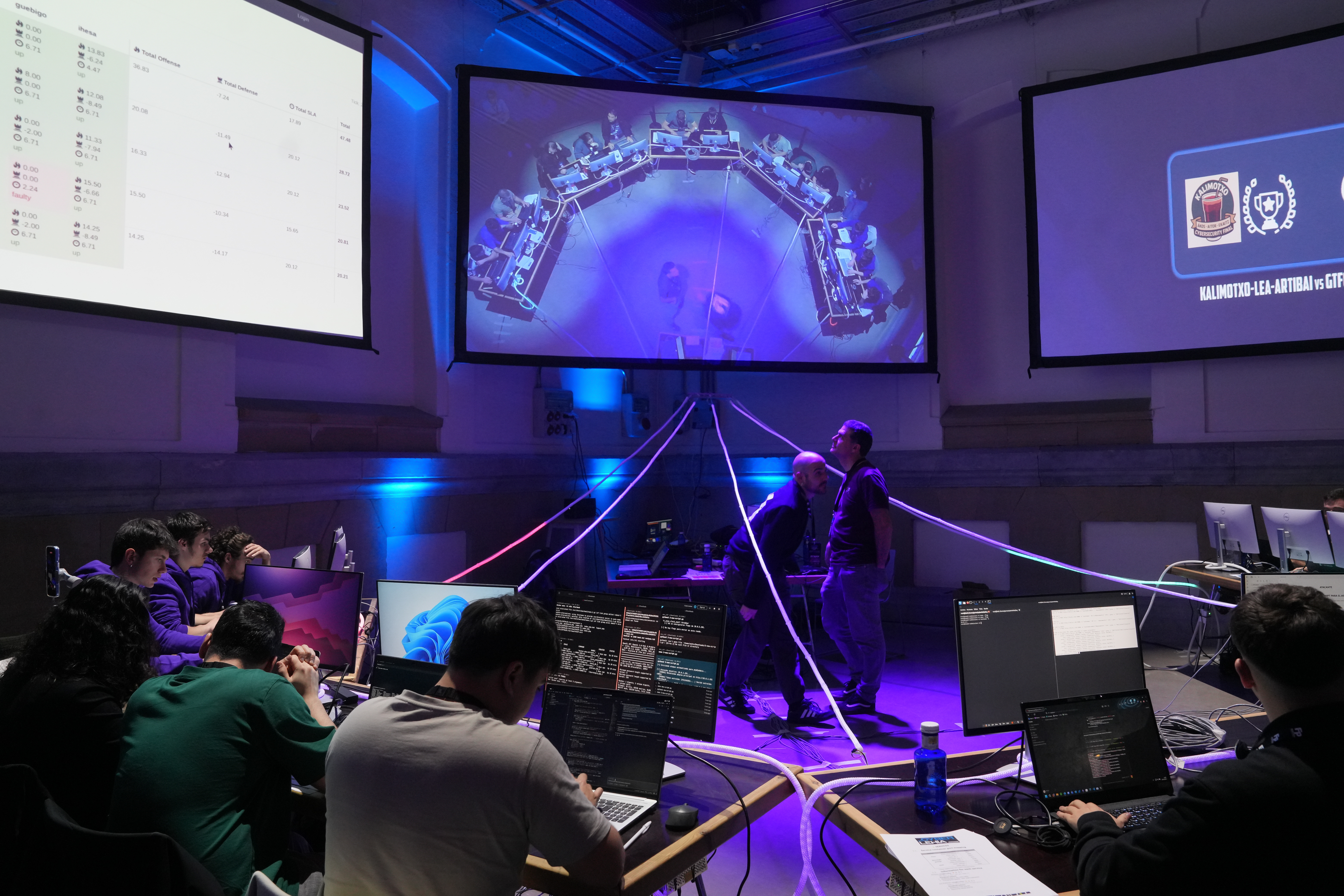 Imagen de la zona donde los 5 equipos finalistas realizaban el CTF.